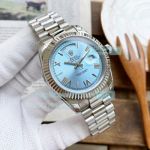 Replica Rolex President Day Date II Stainless Steel Ice Blue Dial Watch 41MM